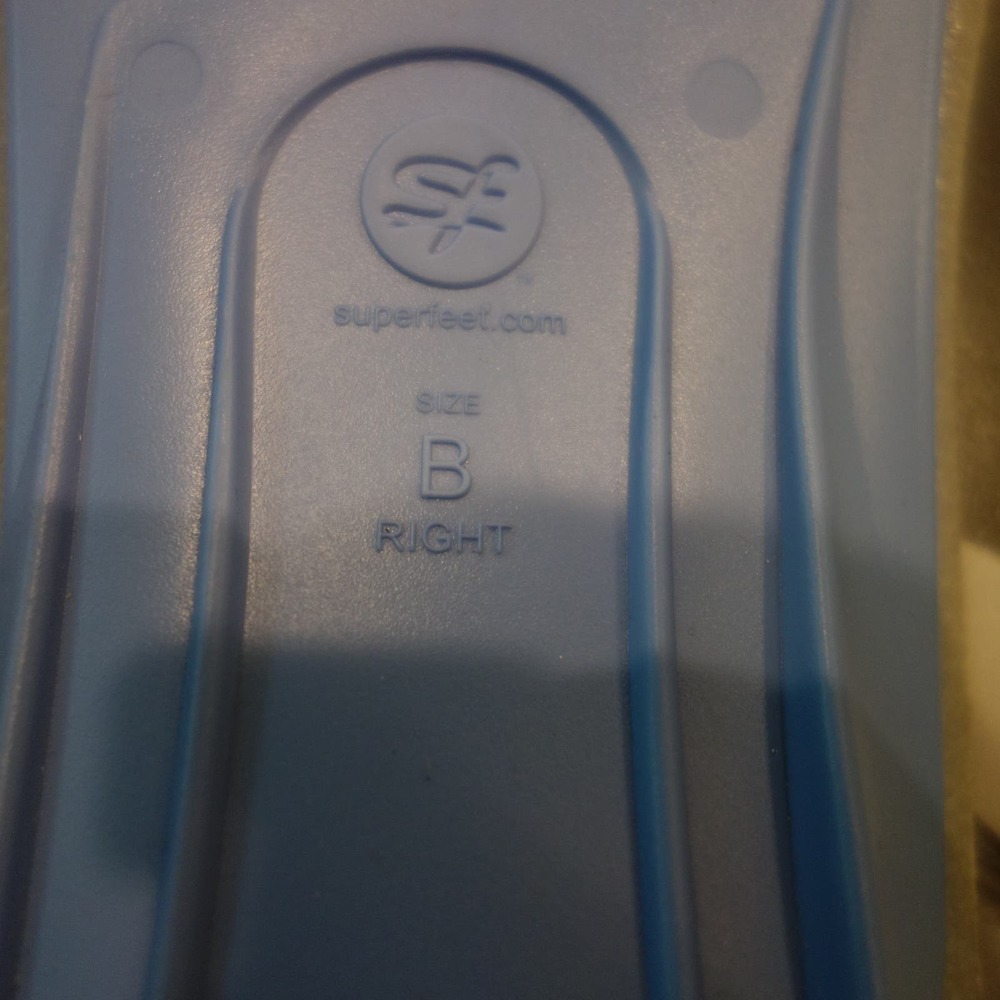 NEW SUPERFEET Blue All Purpose Insoles Size B Men's 2.5 -4 Women's 4.5 - 6 - Picture 8 of 8